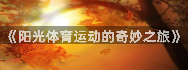 178体育带聊天的app手机下载：《阳光体育运动的奇妙之旅》